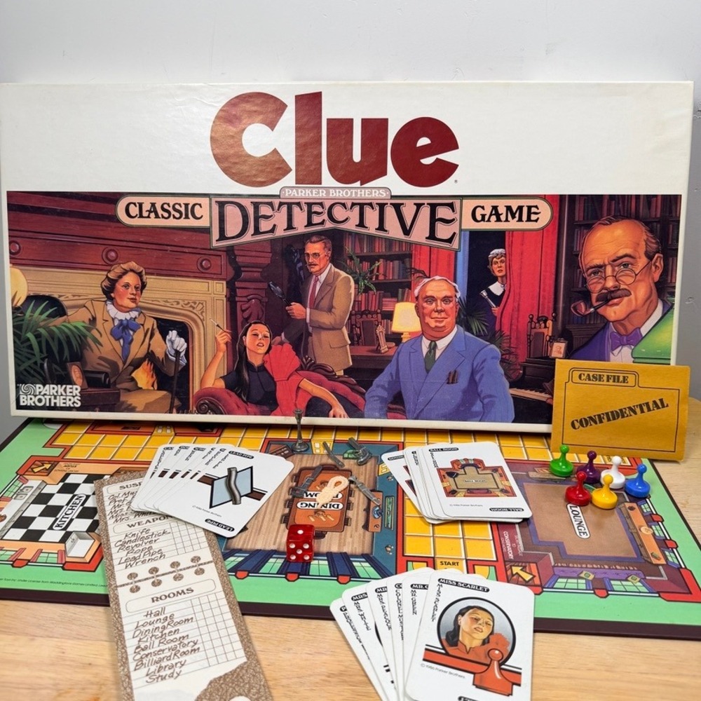 VINTAGE Clue Classic Detective Board Game COMPLETE 1986 Parker Brothers‎ Retro